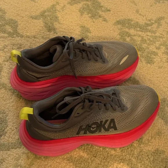 Hoka Women's Gray and Pink Running Shoes Hoka - Picture 5 of 10